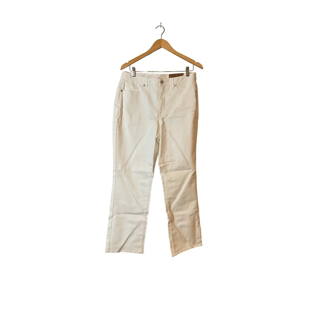 Coldwater Creek White Classic Shaping Straight Leg Jeans Petite 12 NWT ShapeMe‎